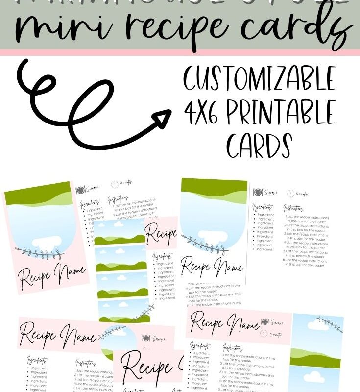 Farmhouse Style Recipe Card Templates for Canva